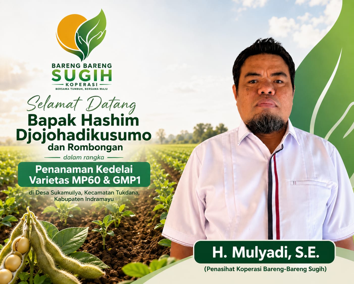 Kehadiran Hashim Djojohadikusumo Semangat bagi Petani Kedelai Indramayu
