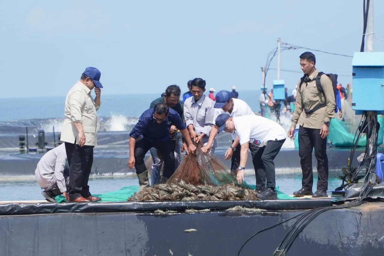 Dampingi Presiden Prabowo Panen Raya Udang di Kebumen, Panglima TNI Tegaskan Dukung Swasembada Pangan