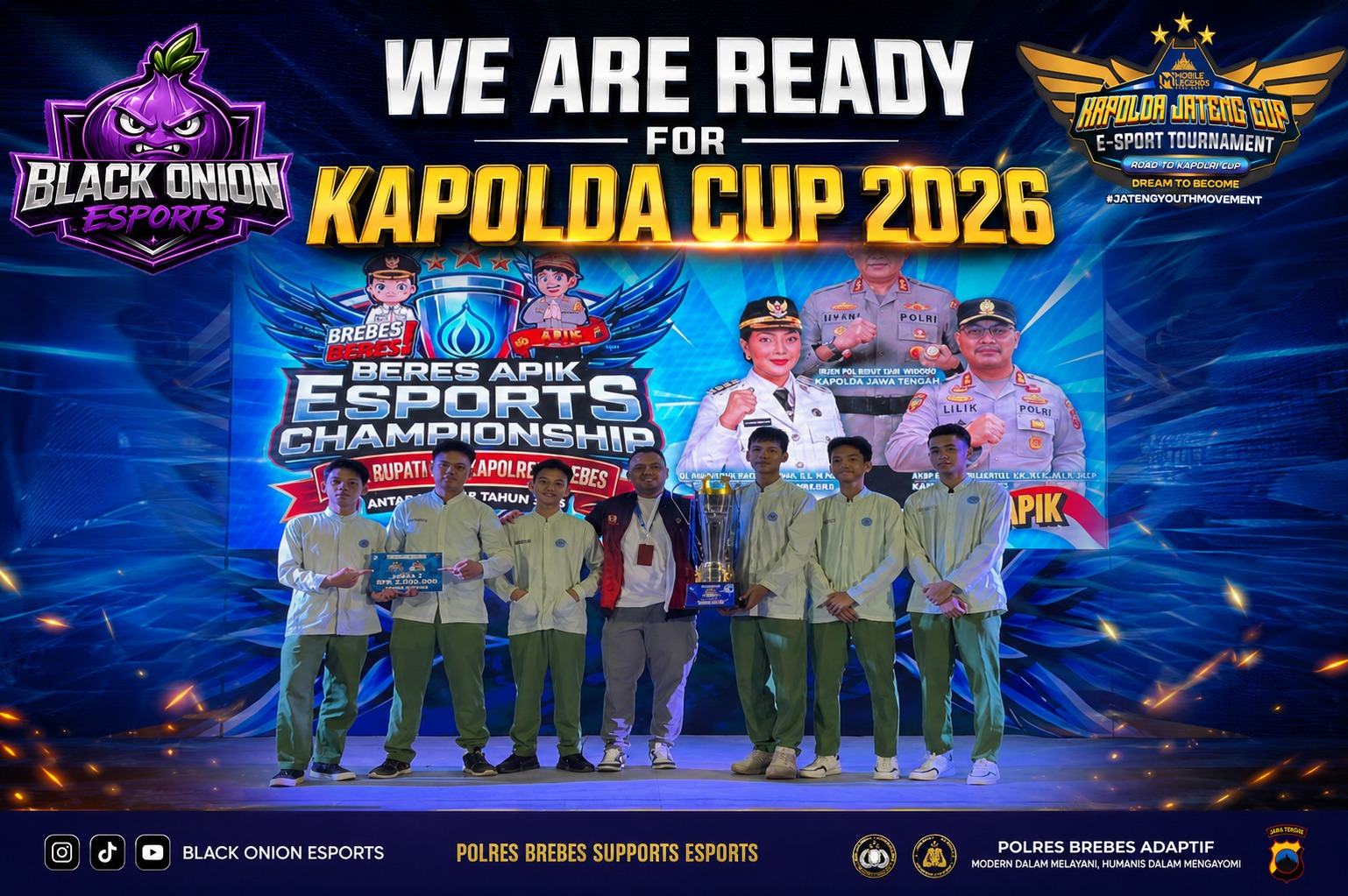 Wakili Polres Brebes di Kapolda Jateng Cup 2026, Black Onion Esports Siap Tempur