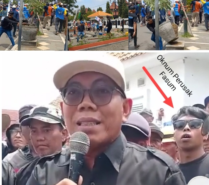 Aksi Anarkis KOMPI Indramayu Di Pelopori H Juhadi, Massa Merusak Fasilitas Umum