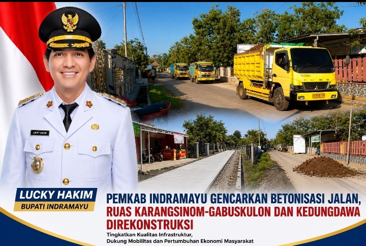 Pemkab Indramayu Gencar Rekontruksi Betonisasi Jalan Karangsinom–Gabuskulon & Kedungdawa