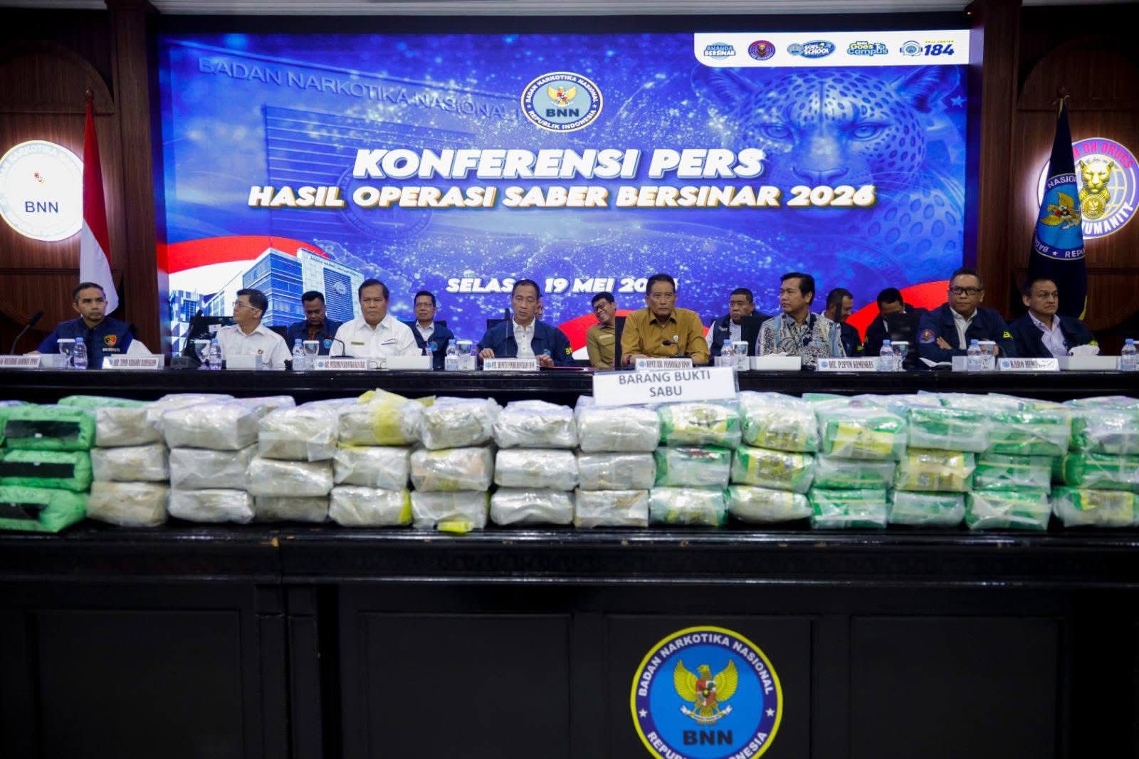 Operasi Saber Bersinar BNN: 136 Kg Sabu dan 147 Kg Ganja Disita, 353 Ribu Jiwa Terselamatkan