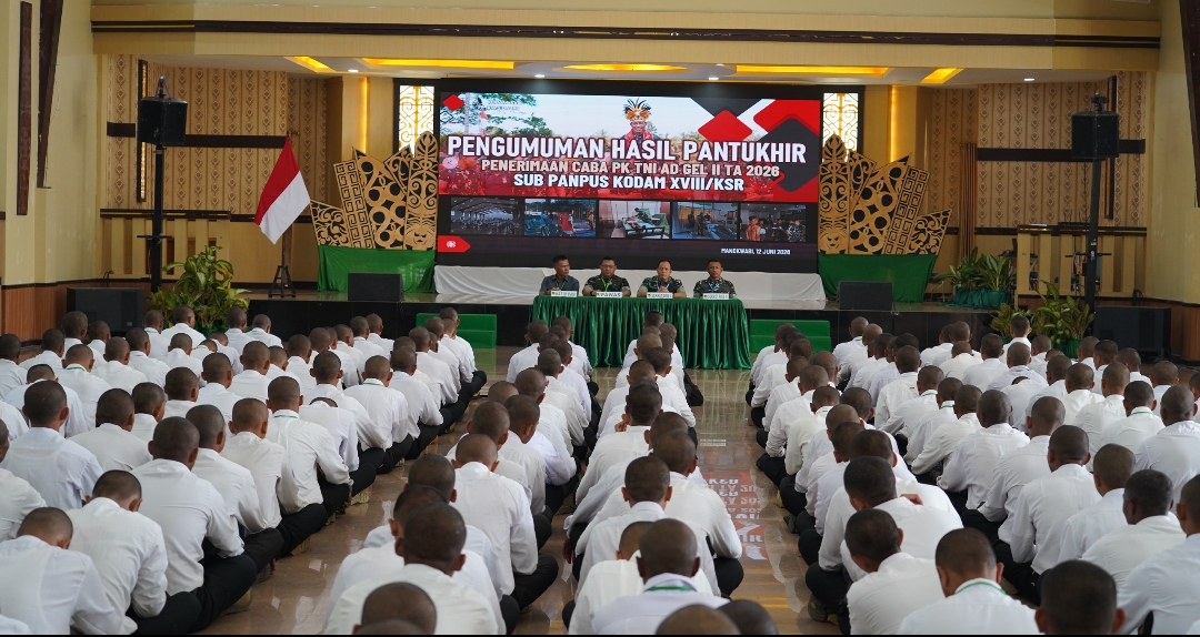 Pengumuman Caba PK TNI AD Gelombang II TA 2026, Kodam XVIII/Kasuari : Tegaskan Seleksi Transparan dan Berkualitas