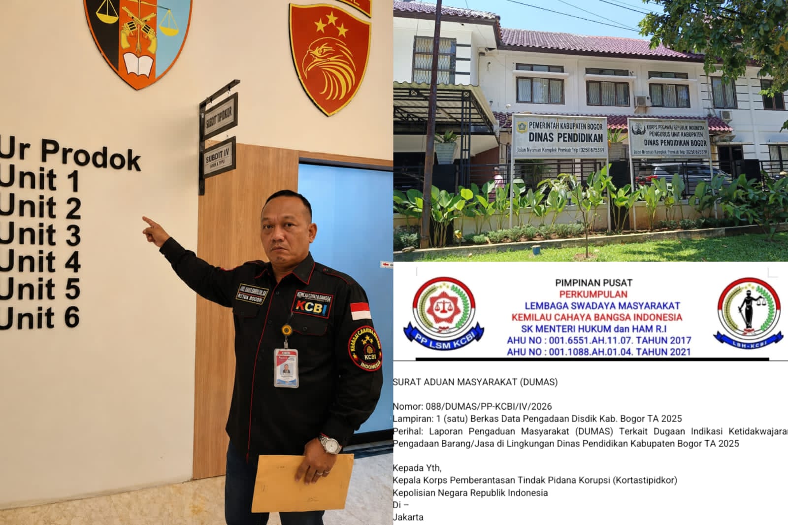 Soroti 20 Paket Proyek Mencurigakan, Kadisdik Kabupaten Bogor Diseret ke Kortastipidkor Polri